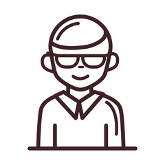 avatar male man portrait cartoon character line style icon
