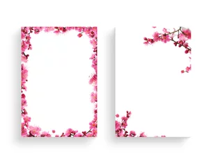 Möbelaufkleber Beautiful spring flower frame, invitation, wedding card, thanks greeting, flower background © LHG
