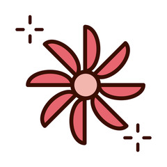 mothers day, flower nature decoration ornament line and fill style icon