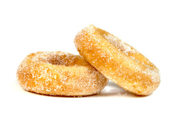 sugar ring donut isolated on white background