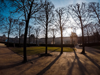 Paris, France - January 23, 2018: View from the Elysian parks of Paris.