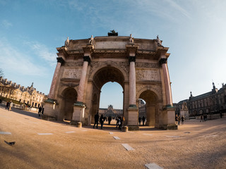 Fototapeta premium Paris, France - January 23, 2018: View from the Elysian parks of Paris.