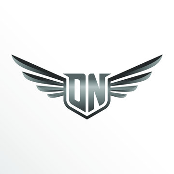 Initial Letter DN with Wings