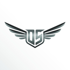 Initial Letter DS with Wings