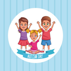 world autism day with kids characters