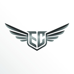 Initial Letter ECG with Wings