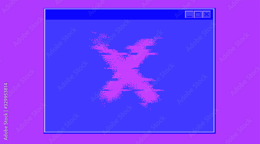 Aufkleber Computer screen with Command-line interface or console terminal. Retrofuturistic vaporwave style illustration in punchy pastel colors.