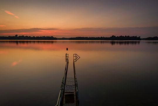 Sunset at Upper Seletar Reservoir Park - broken bridge