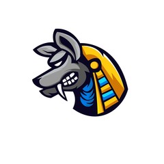 E-sports team logo template with Anubis vector illustration