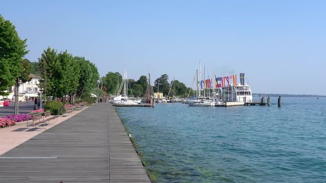 The picturesque town of Lazise on Lake Garda. Province of Verona, Veneto, Italy.