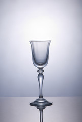 Empty wine glass on a white background