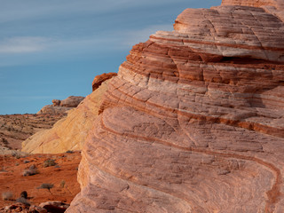 Waves of fire in the Valley of Fire. Natural park in which tourists from all over the world will...
