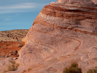 Waves of fire in the Valley of Fire. Natural park in which tourists from all over the world will...