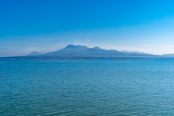 Unzen Volcanic Area in Shimabara peninsula and Ariake sea in Japan.