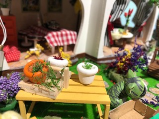 closeup of a dollhouse