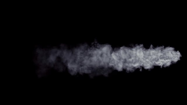 white steam / smoke / ink texture animation vfx effects on black background.  compositing into shots particle effect (4K UHD seamless looping, computer digitally generated animation.)