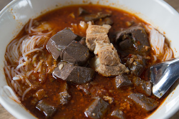 Thai Rice Noodles with Spicy Pork Sauce