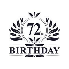 72 years Birthday logo, 72nd Birthday celebration.