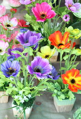 Obraz premium Close up of artificial flower bouquet.