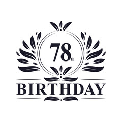 78 years Birthday logo, 78th Birthday celebration.