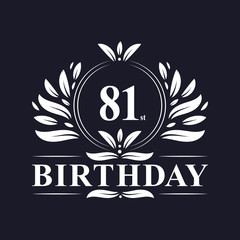 81st Birthday logo, 81 years Birthday celebration.