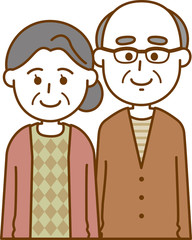 老夫婦のイメージイラスト（上半身）