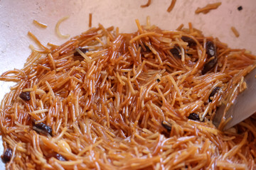 Image of a raw food sewai,the Indian sweet dish 