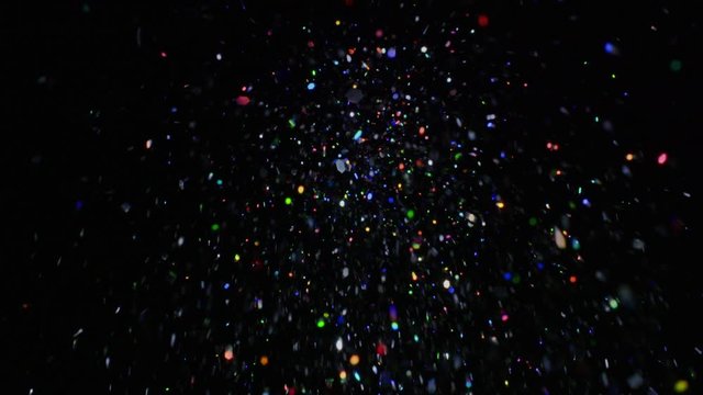 Colorful glitter / sparkle explosion texture / shot in slow motion at 180fps