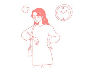 woman upset about someone being late