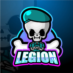 Legion skull mascot esport logo design