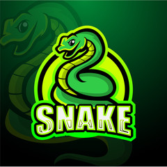 Snake mascot esport logo design