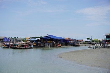 Pulau Ketam is an island at the mouth of the Klang River, near Port Klang, downstream from Kuala Lumpur. It host Chinese fishing villages comprising houses on stilts.