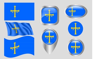 Flag of Asturias, Spain