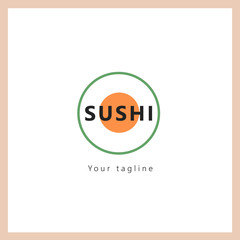 logo template design japanese food sushi healty