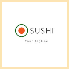 logo template design style simple minimalism healthy food sushi from japanese for company