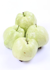 Guava (tropical fruit) on white background