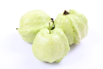 Guava (tropical fruit) on white background