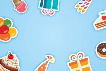 Obraz premium Happy birthday party greeting cards and banner template background with place for your message.