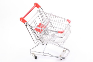 Shopping supermarket cart. Isolated on a white background.