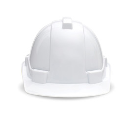 Front Plastic safety helmet isolated on white background. with clipping paths.