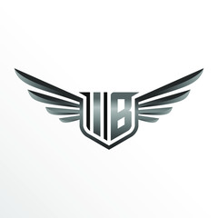 Initial Letter IB with Wings