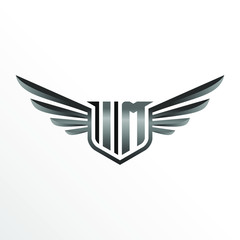 Initial Letter IM with Wings