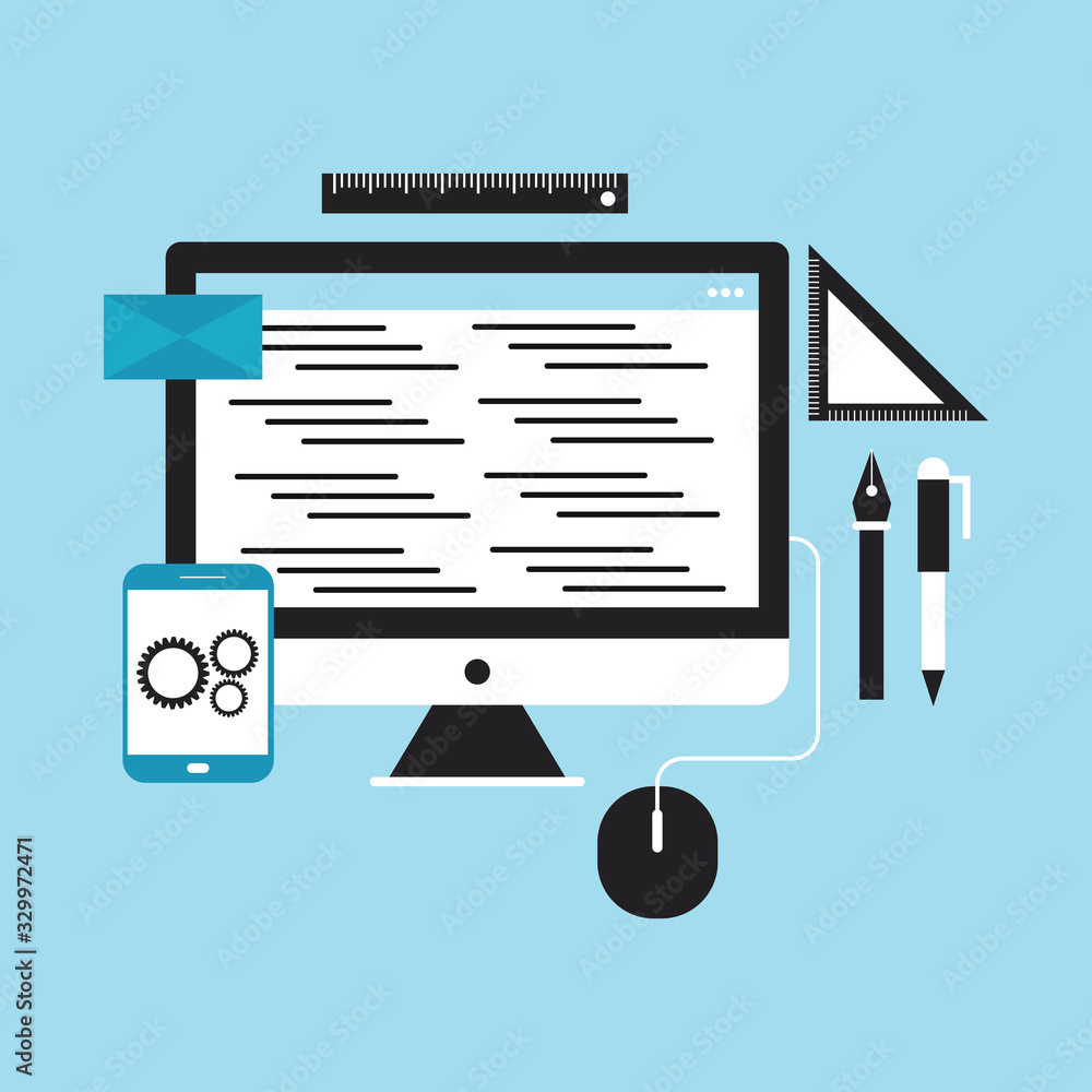 Poster web design concept abstract flat design