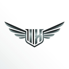 Initial Letter IX with Wings