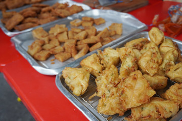 Local fried tofu, fish paste and dumpling at Pulau Ketam.