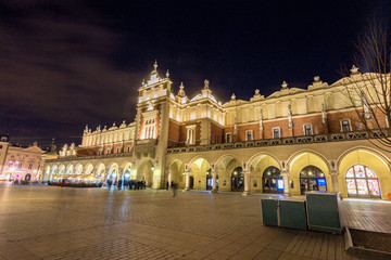 Naklejka premium The Main Market Square in Krakow (Poland)