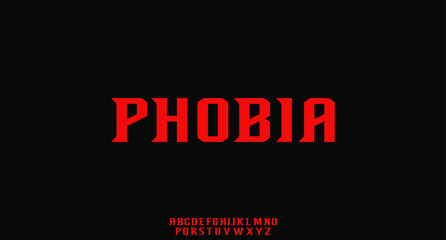 phobia, modern display font vector typeset