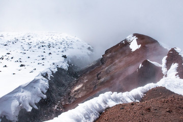 Avacha volcano kamchatka peak crater