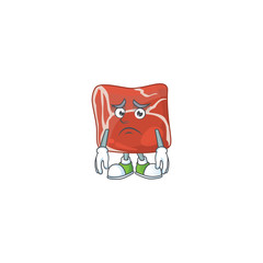 Beef mascot design style with worried face