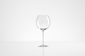 Empty wine glass on white background with clipping path